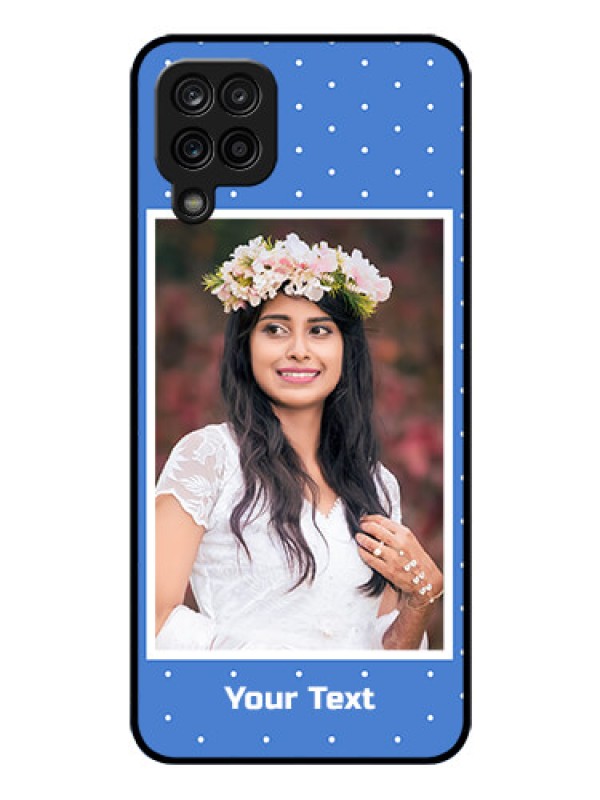 Custom Galaxy F12 Photo Printing on Glass Case - Polka dots design