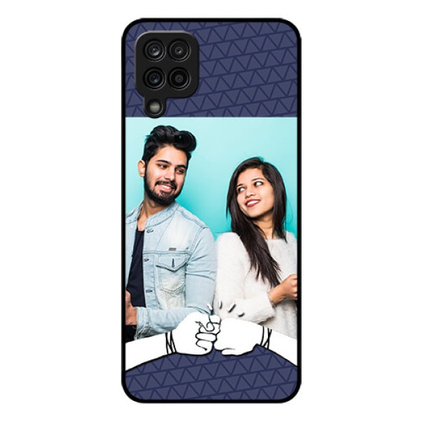 Galaxy F12 Photo Printing on Glass Case - with Best Friends Design 