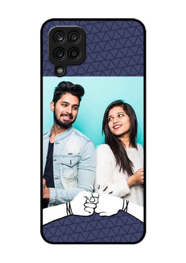 Galaxy F12 Photo Printing on Glass Case - with Best Friends Design 
