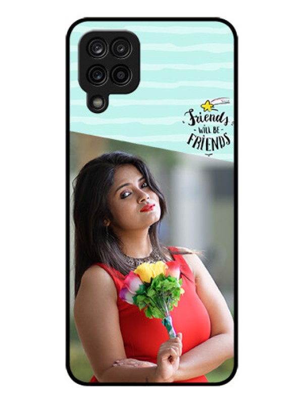 Custom Galaxy F12 Custom Glass Phone Case - Friends Picture Icon Design