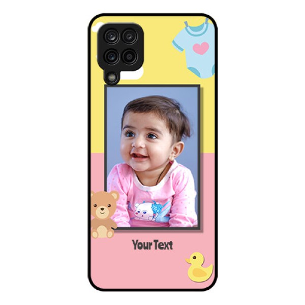 Galaxy F12 Photo Printing on Glass Case - Kids 2 Color Design