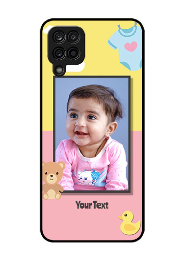 Galaxy F12 Photo Printing on Glass Case - Kids 2 Color Design