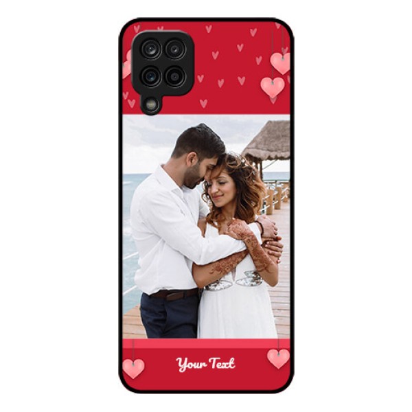 Galaxy F12 Custom Glass Phone Case - Valentines Day Design