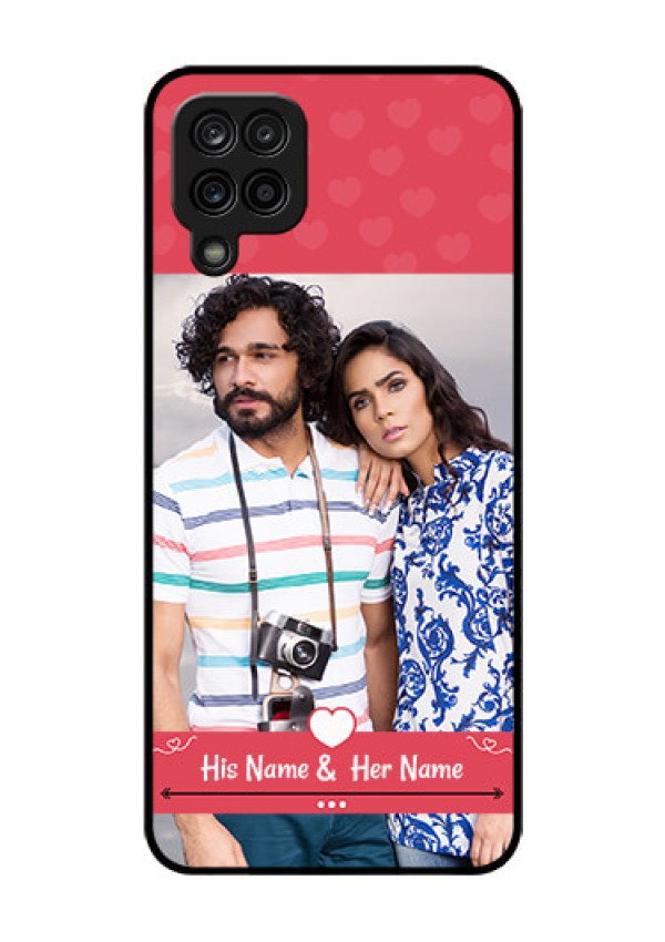 Galaxy F12 Photo Printing on Glass Case - Simple Love Design