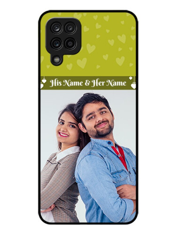 Custom Galaxy F12 Custom Glass Phone Case - You & Me Heart Design