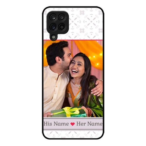 Galaxy F12 Custom Glass Mobile Case - with Photo and Ethnic Design Galaxy F12 Custom Glass Mobile Case - with Photo and Ethnic Design