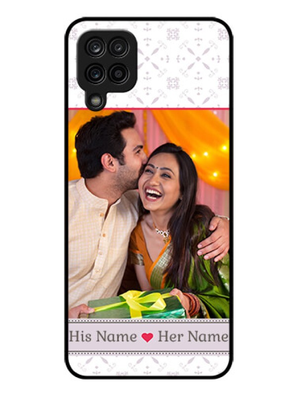 Custom Galaxy F12 Custom Glass Mobile Case - with Photo and Ethnic Design