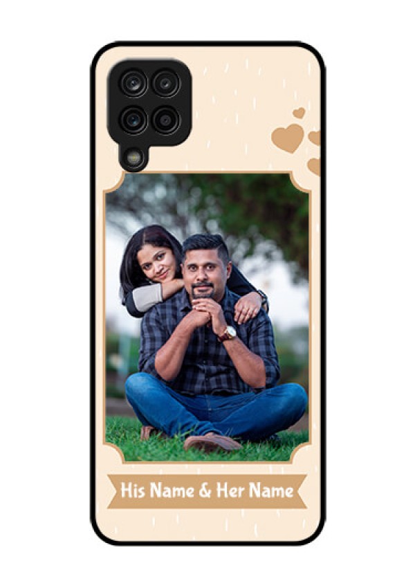Galaxy F12 Custom Glass Phone Case - with confetti love design 