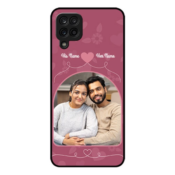 Galaxy F12 Photo Printing on Glass Case - Love Floral Design Galaxy F12 Photo Printing on Glass Case - Love Floral Design