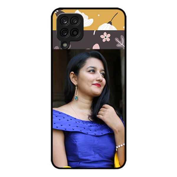 Galaxy F12 Custom Glass Phone Case - Stylish Floral Design