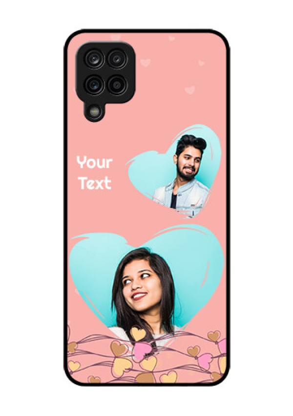 Galaxy F12 Custom Glass Mobile Case - Love Doodle Design