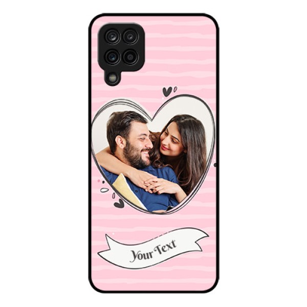 Galaxy F12 Custom Glass Phone Case - Vintage Heart Design