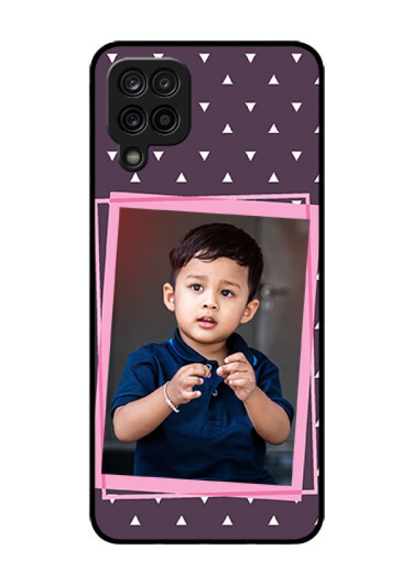 Galaxy F12 Custom Glass Mobile Case - Triangle Pattern Dotted Design