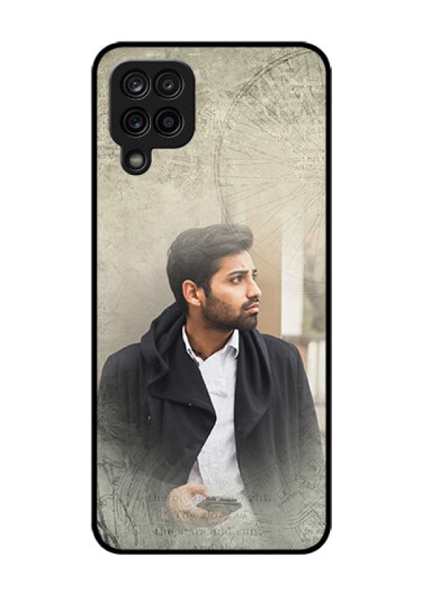 Galaxy F12 Custom Glass Phone Case - with vintage design