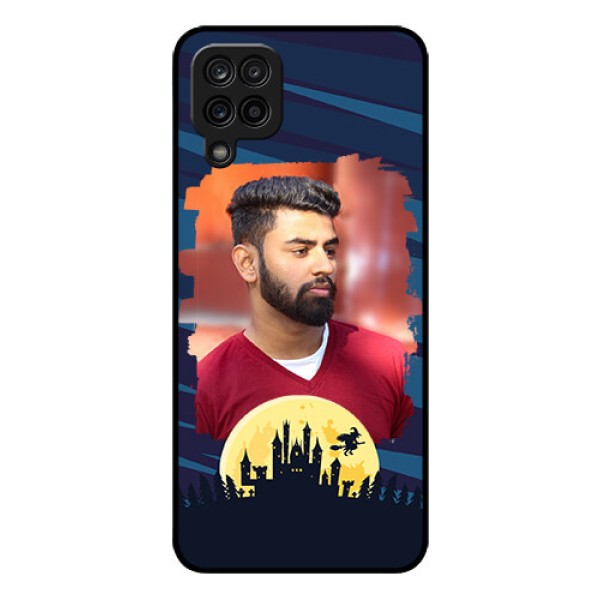 Galaxy F12 Photo Printing on Glass Case - Halloween Witch Design 