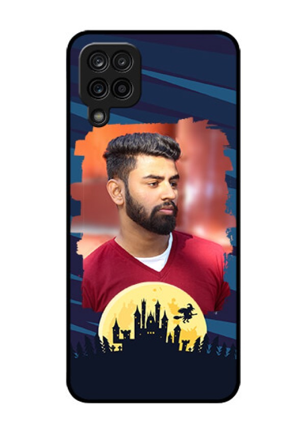 Galaxy F12 Photo Printing on Glass Case - Halloween Witch Design 