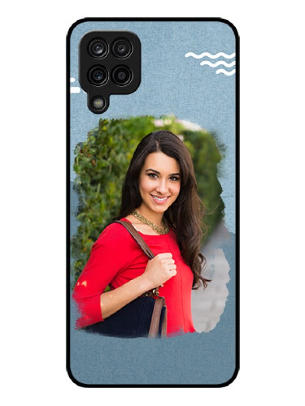 Custom Galaxy F12 Custom Glass Mobile Case - Grunge Line Art Design