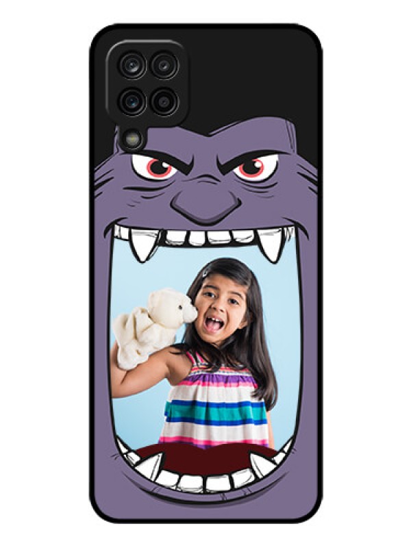 Custom Galaxy F12 Custom Glass Phone Case - Angry Monster Design