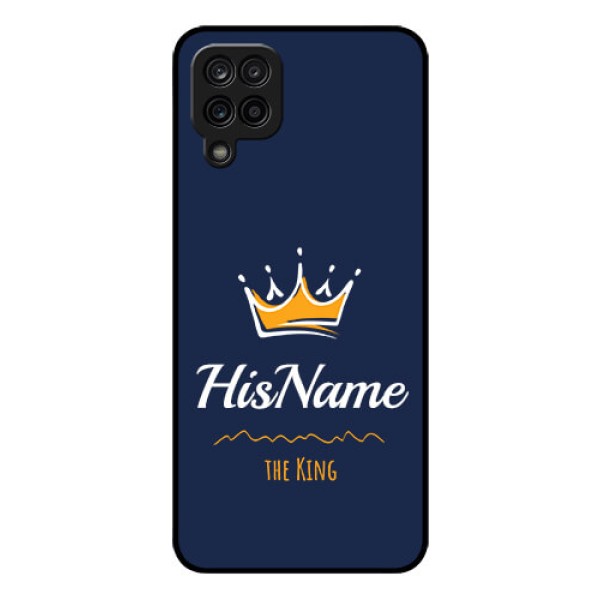 Galaxy F12 Glass Phone Case King with Name