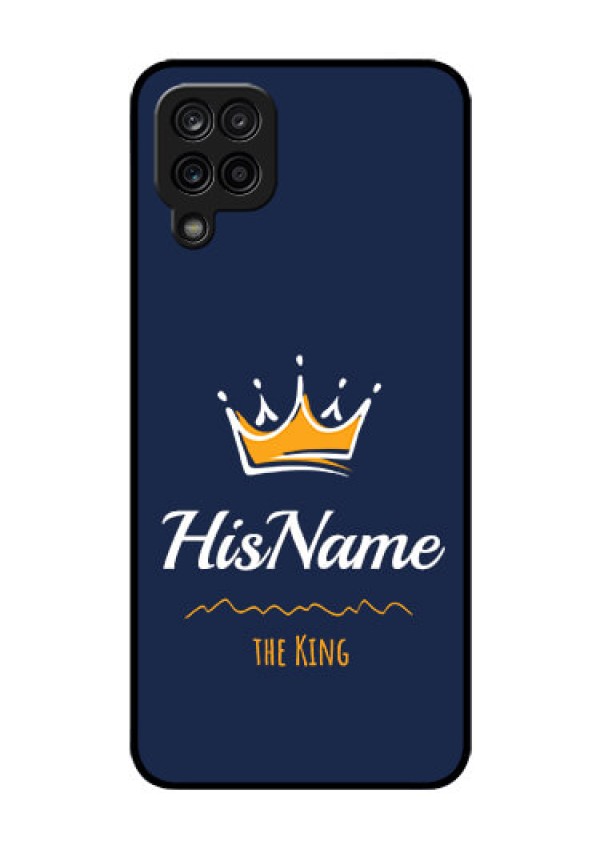 Galaxy F12 Glass Phone Case King with Name