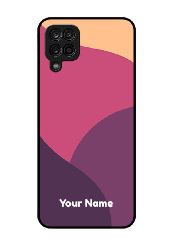 Galaxy F12 Custom Glass Phone Case - Mixed Multi-colour abstract art Design