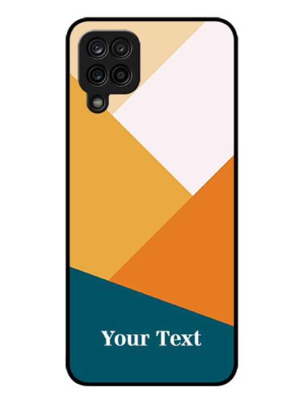 Custom Galaxy F12 Personalized Glass Phone Case - Stacked Multi-colour Design