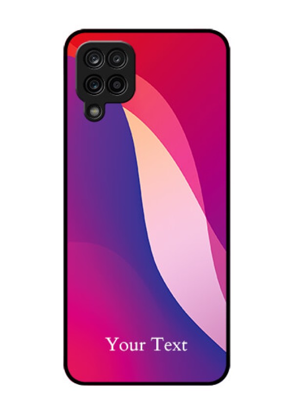 Galaxy F12 Personalized Glass Phone Case - Digital abstract Overlap Design