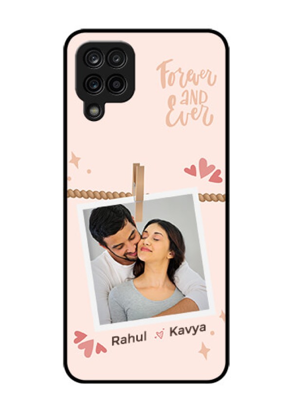 Galaxy F12 Custom Glass Phone Case - Forever and ever love Design