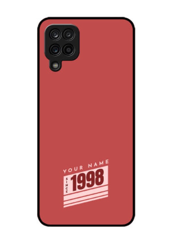 Galaxy F12 Custom Glass Phone Case - Red custom year of birth Design