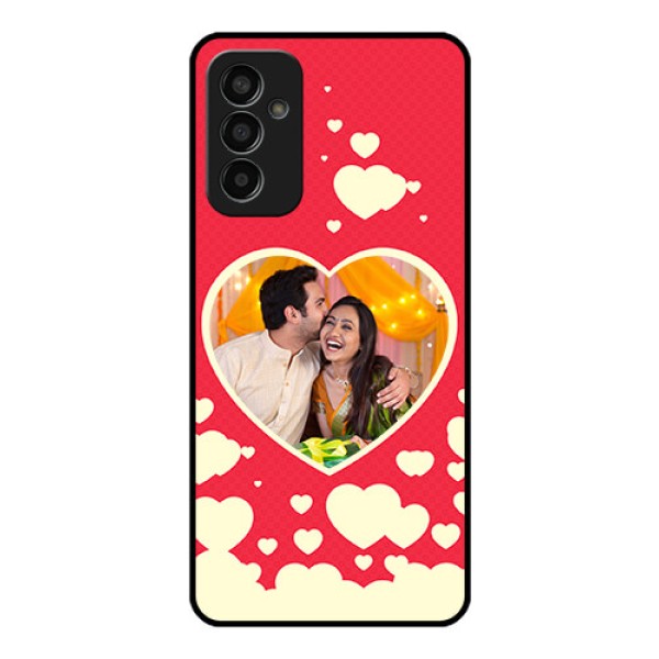Galaxy F13 Custom Glass Mobile Case - Love Symbols Phone Cover Design