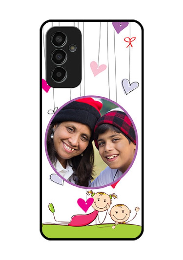 Galaxy F13 Photo Printing on Glass Case - Cute Kids Phone Case Design