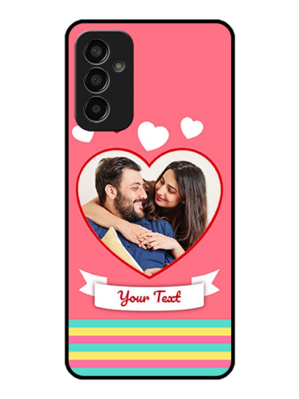 Custom Galaxy F13 Photo Printing on Glass Case - Love Doodle Design