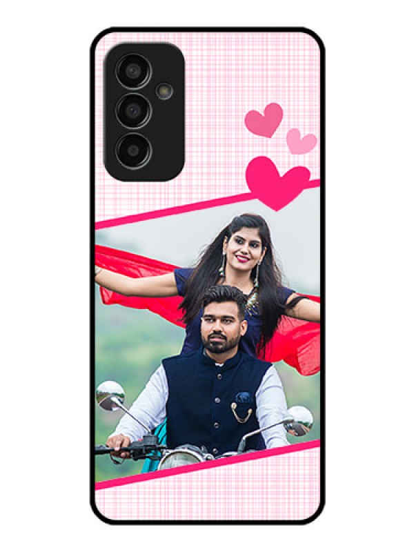Custom Galaxy F13 Custom Glass Phone Case - Love Shape Heart Design