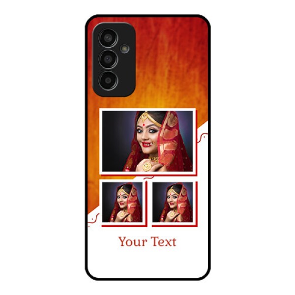 Galaxy F13 Custom Glass Phone Case - Wedding Memories Design