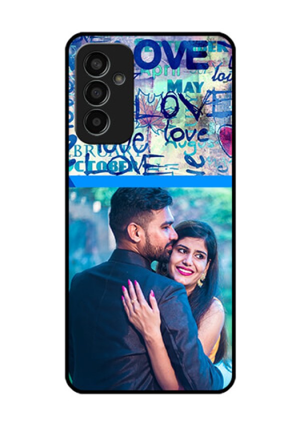 Galaxy F13 Custom Glass Mobile Case - Colorful Love Design