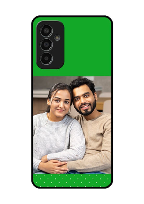 Galaxy F13 Personalized Glass Phone Case - Green Pattern Design