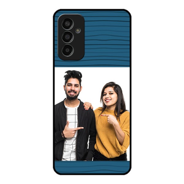 Galaxy F13 Custom Glass Phone Case - Blue Pattern Cover Design