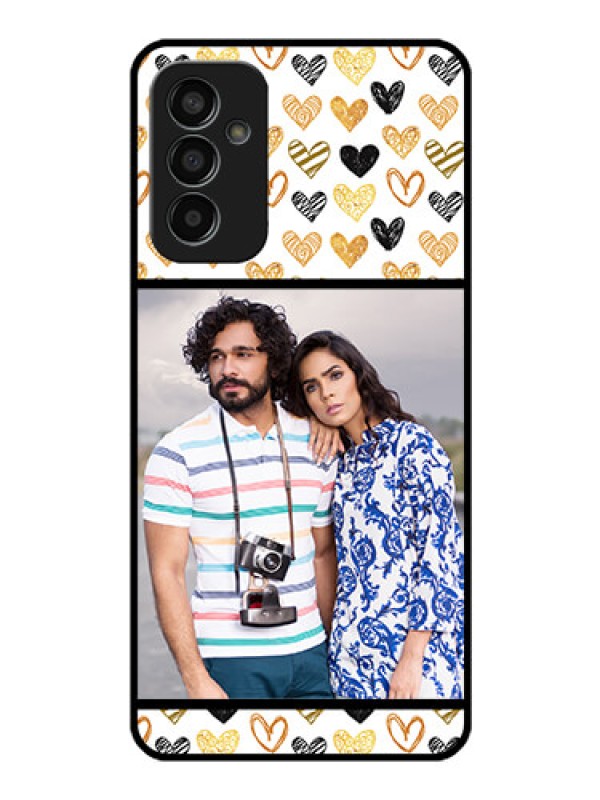 Custom Galaxy F13 Photo Printing on Glass Case - Love Symbol Design