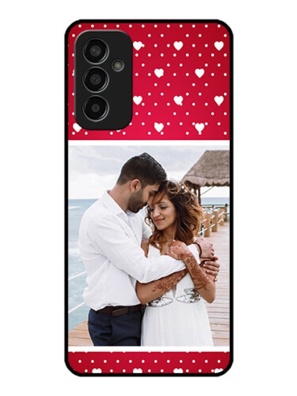 Custom Galaxy F13 Photo Printing on Glass Case - Hearts Mobile Case Design