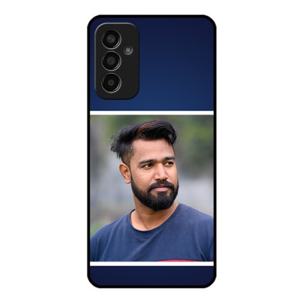 Galaxy F13 Personalized Glass Phone Case - Simple Royal Blue Design Galaxy F13 Personalized Glass Phone Case - Simple Royal Blue Design