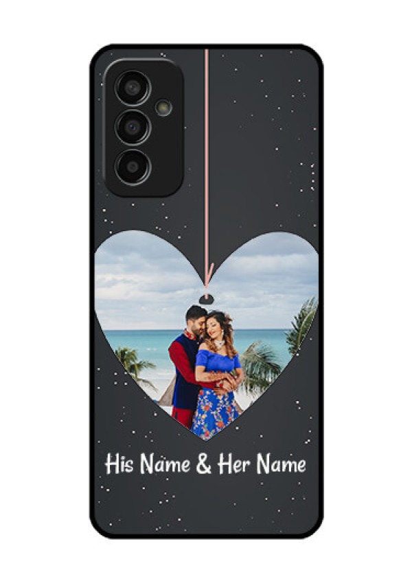 Galaxy F13 Custom Glass Phone Case - Hanging Heart Design