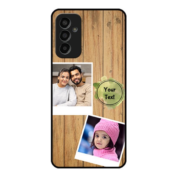 Galaxy F13 Custom Glass Phone Case - Wooden Texture Design