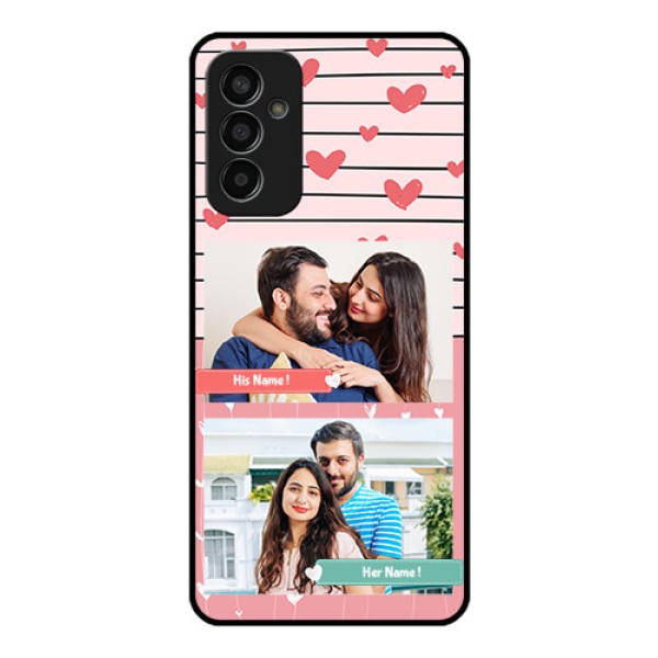 Galaxy F13 Custom Glass Mobile Case - Photo with Heart Design