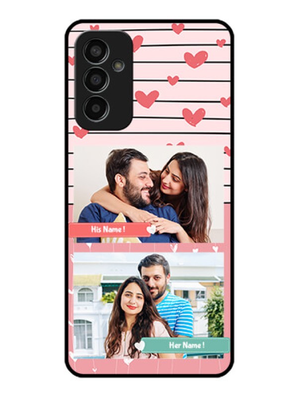 Custom Galaxy F13 Custom Glass Mobile Case - Photo with Heart Design