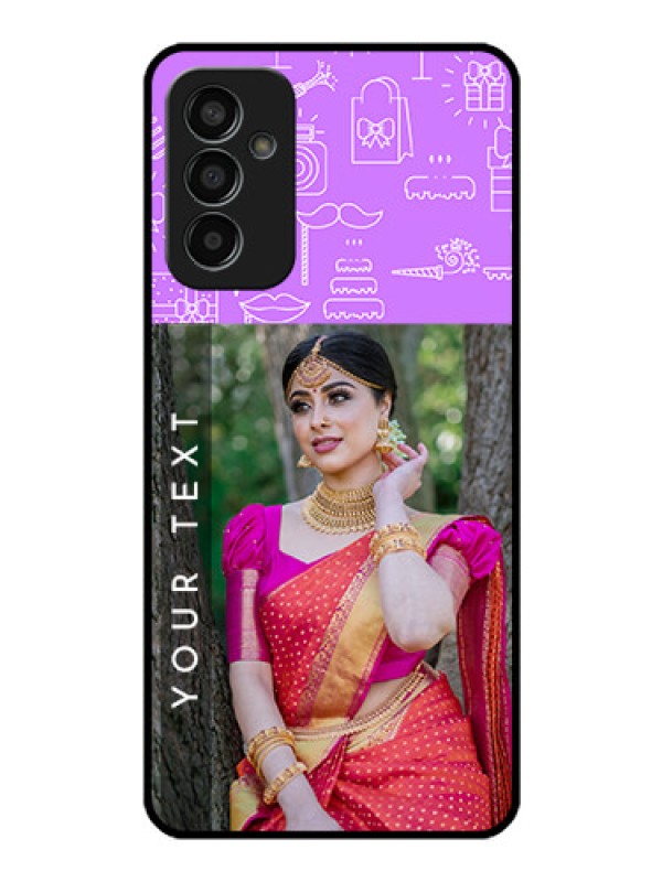 Custom Galaxy F13 Custom Glass Mobile Case - Birthday Icons Design