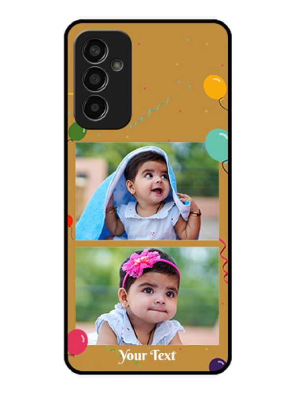 Custom Galaxy F13 Personalized Glass Phone Case - Image Holder with Birthday Celebrations Design