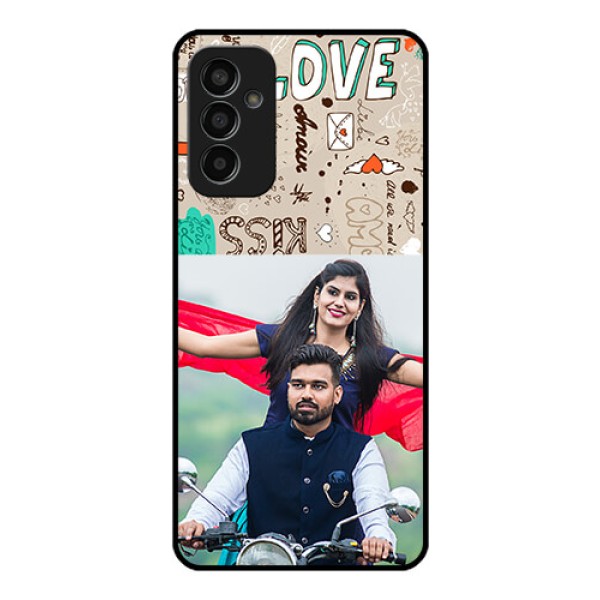 Galaxy F13 Custom Glass Phone Case - Love Doodle Pattern