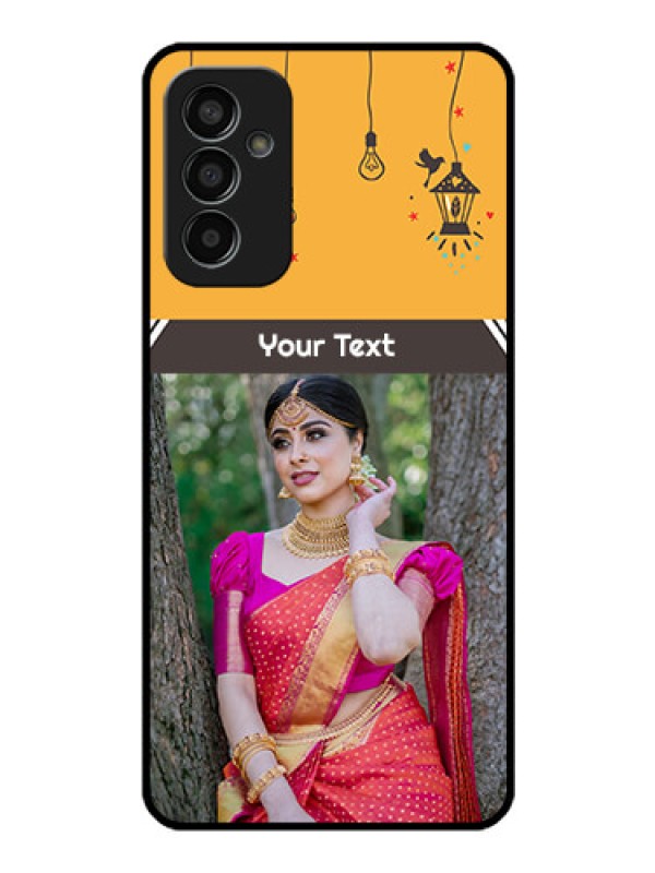 Custom Galaxy F13 Custom Glass Mobile Case - with Family Picture and Icons