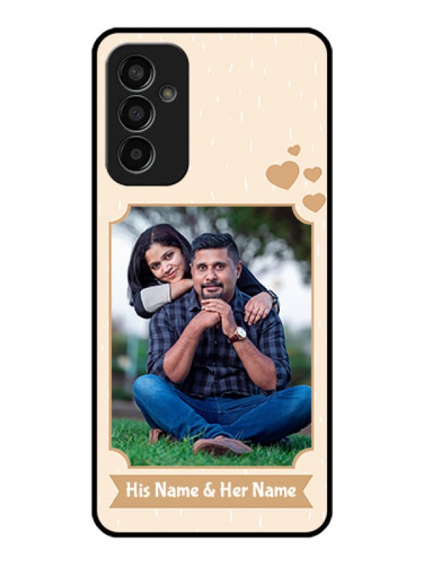 Custom Galaxy F13 Custom Glass Phone Case - with confetti love design