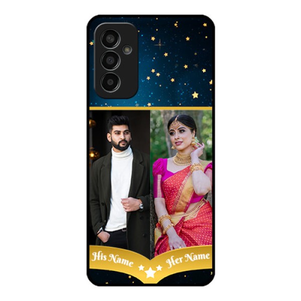 Galaxy F13 Custom Glass Phone Case - Galaxy Stars Backdrop Design